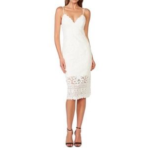 FINAL SALE Bardot Gia White Lace Midi Dress